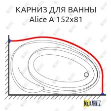 Карниз для ванны Doctor Jet Alice A 152х81 Усиленный 25 мм MrKARNIZ