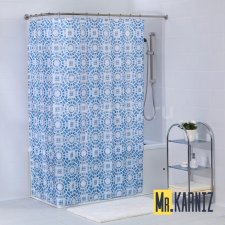 Штора для ванной Circle Light Blue